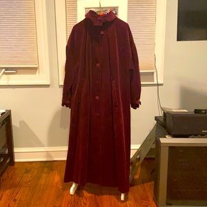 Authentic Vintage 1980s corduroy burgundy dress